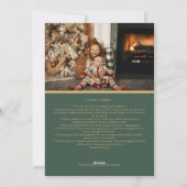 ミニマルクラシックリストホリデーズグリーンレターと写真 シーズンカード (裏面)