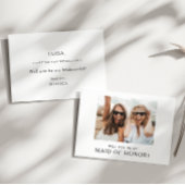 ミニマルクラシックリスト写真メイド・オブ・オーナー(花嫁付き添い人)案 招待状