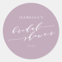 ミニマルクラシックリスト薄紫ブライダルシャワーシック ラウンドシール