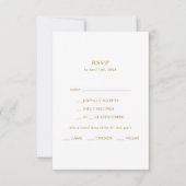 ミニマルクラシックリスト金ゴールドメニュー選択RSVPカード 出欠カード (正面)