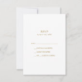 ミニマルクラシックリスト金ゴールドRSVPカード 出欠カード (正面)
