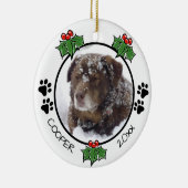 ミニマルクラシック主義のクリスマスペットのポープリント セラミックオーナメント (右)