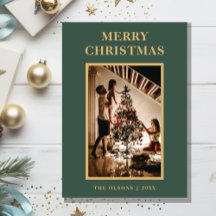 ミニマルクラシック主義のグリーンメリークリスマスフォト