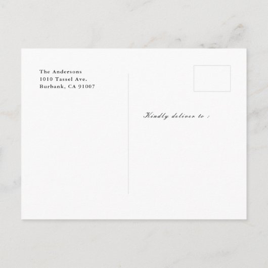 ミニマルクラシック主義のモノクロ写真卒業 案内ポストカード (裏面)