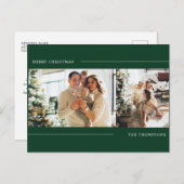 ミニマルクラシック主義の緑の写真コラージクリスマスP ポストカード (正面/裏面)