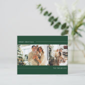 ミニマルクラシック主義の緑の写真コラージクリスマスP ポストカード (スタンド正面)