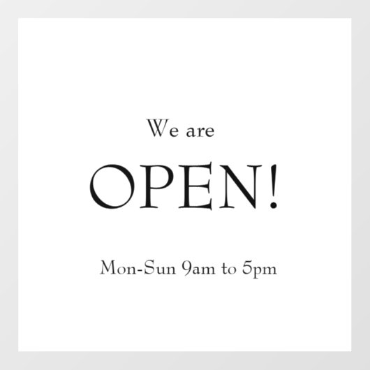 ミニマルクラシック主義エレガンス我々はオープン ウィンドウサイン (シート)