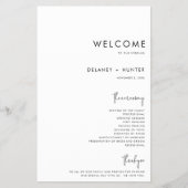 ミニマルクラシック主義カスタムウェディング紙プログラム チラシ (正面)