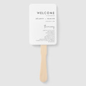 ミニマルクラシック主義カスタムウェディング紙プログラム ハンドファン (正面)