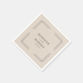 ミニマルクラシック主義ニュートラルライトベージュ スタンダードカクテルナプキン (角)