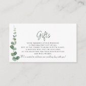 ミニマルクラシック主義ユーカリプタスウェディングギフト エンクロージャーカード (正面)