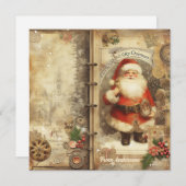 ミニマルクラシック伝統的シンプルサンタクロース シーズンカード (正面/裏面)