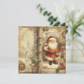ミニマルクラシック伝統的シンプルサンタクロース シーズンカード (スタンド正面)