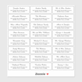 ミニマルクラシック結婚のゲスト住所 シール