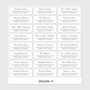 ミニマルクラシック結婚のゲスト住所 シール