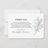 ミニマルクラシック黒白の葬儀 サンキューカード (正面)