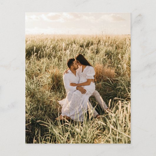 ミニマルクラシックBudgetフォト結婚式招待状 (裏面)