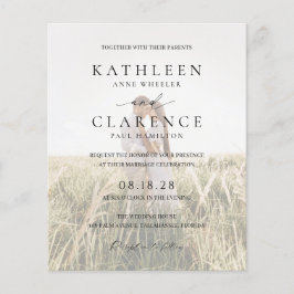 ミニマルクラシックBudgetフォト結婚式招待状