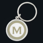 ミニマルクラシックSage Monogramイニシャル キーホルダー<br><div class="desc">ゲモダンージグリーンとホワイトのモノグラムイニシャルを持つキーチェーン。</div>