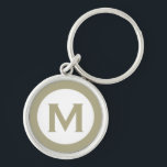 ミニマルクラシックSage Monogramイニシャル キーホルダー<br><div class="desc">ゲモダンージグリーンとホワイトのモノグラムイニシャルを持つキーチェーン。</div>