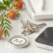 ミニマルクラシックSage Monogramイニシャル キーホルダー (側面)