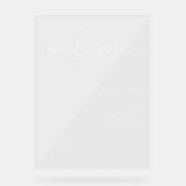 ミニマルクラシックScriptの結婚歓迎 アクリルサイン (正面)