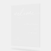 ミニマルクラシックScriptの結婚歓迎 アクリルサイン (傾斜)