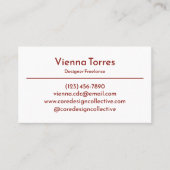 ミニマルクリエイティブお洒落ホワイトレモダンッド 名刺 (正面)