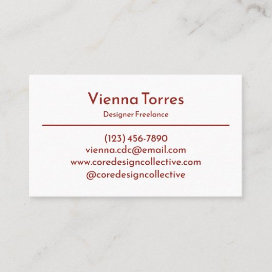 ミニマルクリエイティブお洒落ホワイトレモダンッド 名刺 (正面)