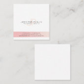 ミニマルクリエイティブデザイントレンディーピンクホワイトプレーン スクエア名刺 (正面/裏面)