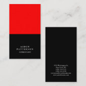 ミニマルクリエイティブブラックレッドモダンエレガント 名刺 (正面/裏面)