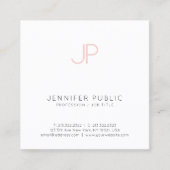 ミニマルクリエイティブプロフェッショナルデザインピンクホワイト スクエア名刺 (正面)