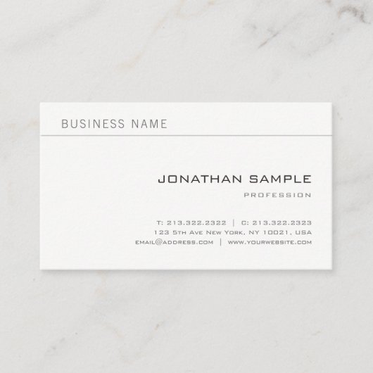 ミニマルクリエイティブプロフェッショナルモダンプレインシック 名刺 (正面)