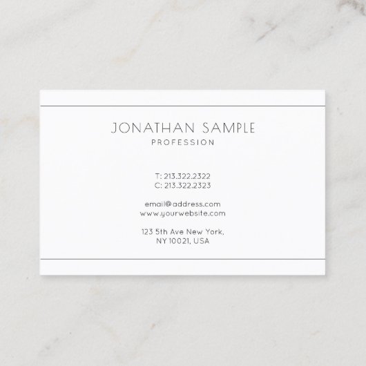 ミニマルクリエイティブモダンプロフェッショナルシックお洒落 名刺 (裏面)