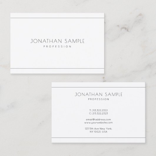 ミニマルクリエイティブモダンプロフェッショナルシックお洒落 名刺 (正面/裏面)