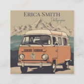 ミニマルクリエイティブレトロ写真家QRコード スクエア名刺 (正面)