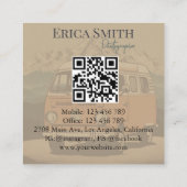 ミニマルクリエイティブレトロ写真家QRコード スクエア名刺 (裏面)