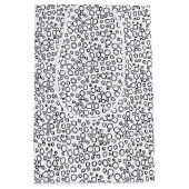 ミニマルクリスマスかわいい白黒バブル円 ミディアムペーパーバッグ (正面)