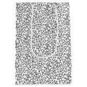 ミニマルクリスマスかわいい白黒バブル円 ミディアムペーパーバッグ (裏面)