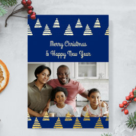 ミニマルクリスマスの木の写真 箔シーズンカード