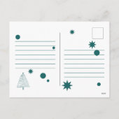 ミニマルクリスマスの木の星メリークリスマス シーズンポストカード (裏面)