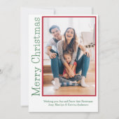 ミニマルクリスマスカラー家族の写真 シーズンカード (正面)