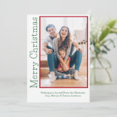 ミニマルクリスマスカラー家族の写真 シーズンカード (スタンド正面)