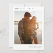 ミニマルクリスマスシンプルのインフォーマルモダンフォトレッド シーズンカード (正面)