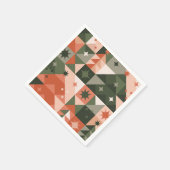 ミニマルクリスマスツリーと星のジオメトリ スタンダードカクテルナプキン (角)