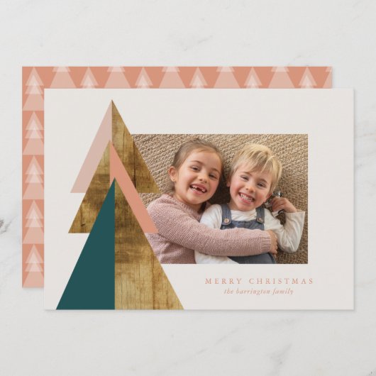 ミニマルクリスマスツリーカード カード (正面/裏面)