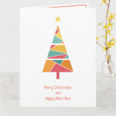 ミニマルクリスマスツリークリスマスカード カード (黄色い花)