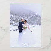 ミニマルクリスマスツリーシンプルフォトホリデー 箔シーズンカード (裏面)