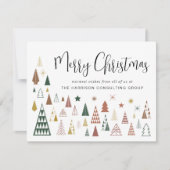 ミニマルクリスマスツリービジネスQRコード企業の シーズンカード (正面)