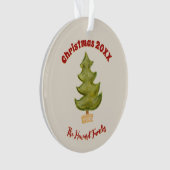 ミニマルクリスマスツリーファミリーフォトシンプルキチ オーナメント (正面)